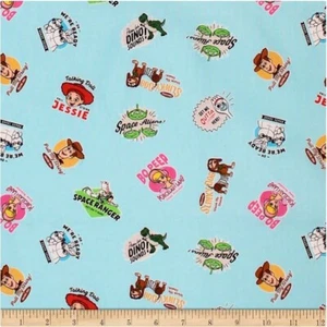 15 Inches Disney Toy Story Sheriff Woody Bo Beep Space Aliens blue Cotton Fabric - Picture 1 of 1