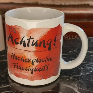 DIDDL TASSE SAMMLERTASSE 350 ML KERAMIK "ACHTUNG ! HOCHEXPLOSIVE FLÜSSIGKEIT !" - Bild 1 von 2