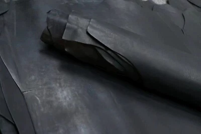 Piel de cabra negra encerada veg curtida GENUINA piel entera Foto 1 de 4