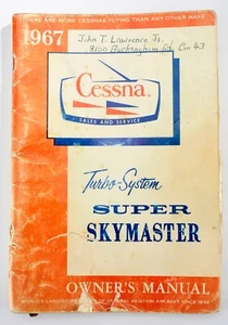 1967 Original Vintage Cessna Super Skymaster Owners Manual D445-13/A-D/1250/3-67 - Picture 1 of 5
