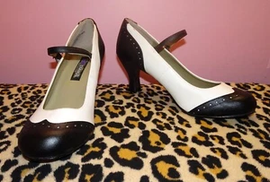 Funtasma Black & White Mary Jane High Heel Shoes size 10 flapper pinup gatsby - Picture 1 of 10