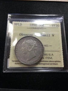 1898 Obv.#1 Small "W", ICCS Graded Newfoundland Silver ¢50 Cent, **VF-30** - Bild 1 von 7