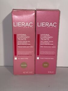 2* Lierac Hydra-Chrono Tinted Cream-Gel Moisturizing Multi-Protection-Golden BA