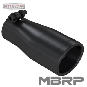 MBRP BLACK EXHAUST TIP 2.5" INLET 3.75" OVAL OUTLET 7 1/16" LENGTH T5116BLK - Picture 1 of 4