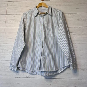 L.L. Bean Hemd Herren Gr. XL blau, grün & weiß gestreift Baumwolle Button Down Preppy - Bild 1 von 16
