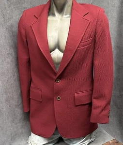 Vintage leisure suit jacket polyester disco sport coat Blazer 40 Bullocks Men’s - Picture 1 of 6