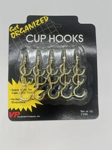 Ganchos de taza de latón liso de 3/4" Vanderbilt Products paquete de 15 2 paquetes (30 ganchos) - Imagen 1 de 2