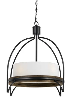 Cal Lighting Chardon 4-Light Vintage Ceiling Fixture - Edison Metal & Wood - Image 1 of 4