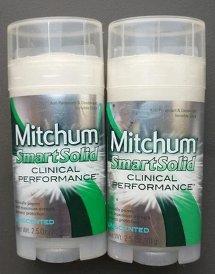 2 desodorantes MITCHUM SMART SOLID 48 HORAS RENDIMIENTO CLÍNICO SIN PERFUME LEER DESCRIPCIÓN Foto 1 de 4