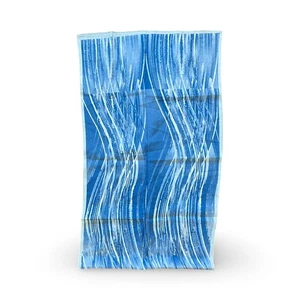 MARJA KURKI Blue Geometric 100% Silk Scarf Size 58"x17" - Picture 1 of 4
