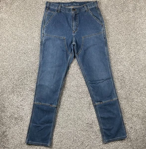 Carhartt Jeans Men 34x34 Blue Relaxed Double Knee Utility Flex Denim Workwear - Picture 1 of 15
