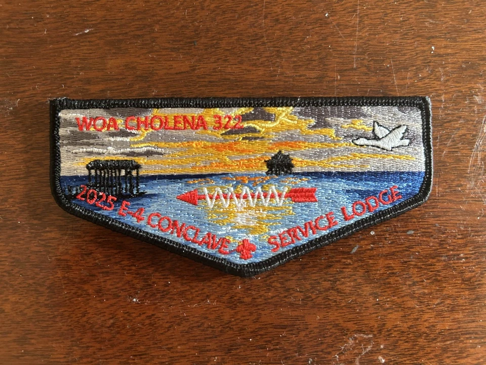 Woa Cholena Lodge 322 Section E4 Conclave 2025 Host Lodge Flap Black Border - Image 1 of 1