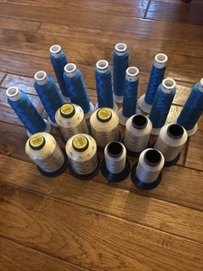 Lot Robison Anton Thread 4 Full Wheat, 4 Partial Gray 10 Partial Madeira Viscose - Picture 1 of 12