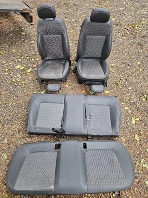 VAUXHALL CORSA D FACELIFT 5 Door SEAT TRIM SET HALF LEATHER FRONT REAR - Image 1 of 4