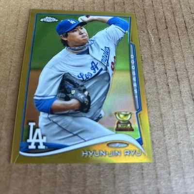 2014 Topps Chrome GOLD REFRACTOR SP /50 Hyun-Jin Ryu Rookie Cup#107 Dodgers (f3) - Image 1 of 2