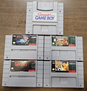4 Nintendo SNES Videospiele und ein Super Gameboy Cartridge Konvolut - Bild 1 von 11