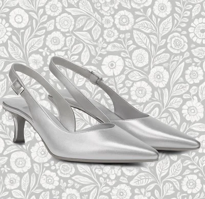 👠$130 Naturalizador 27 Felicia Plata Tacones Cordones 5.5 B Baile de graduación Fiesta Boda Foto 1 de 4