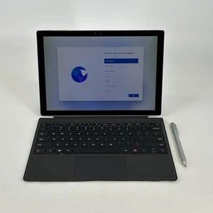 Microsoft Surface Pro 4 12.3 Silver i5-6300U 2.40GHz 4GB 128GB BUNDLE -LCD BLEED - Picture 1 of 11