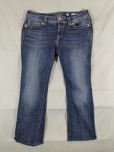 Miss Me Jeans Women's 30 Signature Boot Cut Embroidered Sequins Cowgirl Blue - Picture 1 of 11
