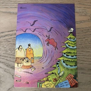 Vintage The Far Side Xmas Christmas Card Caveman Humor Comic 80’s 90’s - Picture 1 of 7