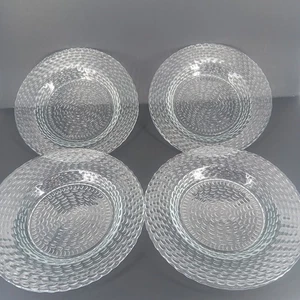 4 - ¿Amberina Hobnail de vidrio transparente de colección? "Plato de postre para ensalada de vidrio de 8"" tazón poco profundo" - Imagen 1 de 6