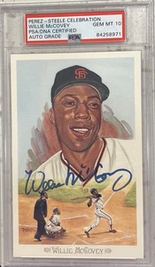 Cartolina Celebrazione Willie McCovey Autografo Perez-Steel PSA 10 - Foto 1 di 1