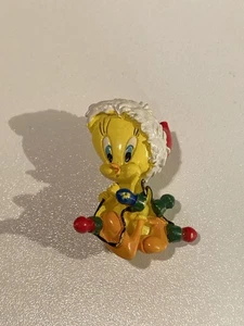 Vintage Modeschmuck Weihnachten Anstecknadel Brosche Tweety Vogel Lichter - Bild 1 von 4