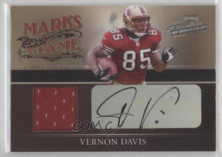 2006 Playoff Absolute Memorabilia Materials /50 Vernon Davis Rookie Auto RC - Image 1 of 2