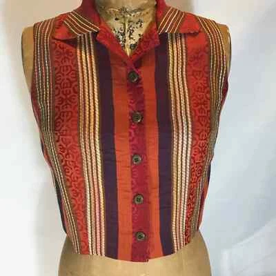 VINTAGE FINITY WOVEN FABRIC CROPPED VEST - Image 1 of 4