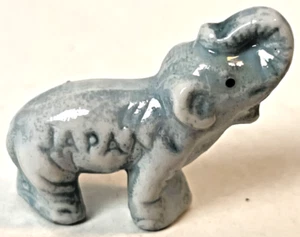Vintage Blue Elephant Miniature Figurine Porcelain Japan 1950s Wildlife Decor - Picture 1 of 12