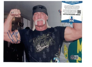 Hulk Hogan WWF WCW Nuevo Orden Mundial Lucha Firmada 8x10 Foto Beckett Certificado FX28 - Imagen 1 de 1
