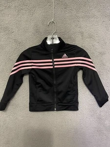 Adidas Girls Track jacket Black Size 5 Youth Kids polyester active - Picture 1 of 5