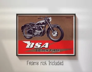 BSA Golden Flash Classic Motorrad Werbung - Hochwertiges Poster - Bild 1 von 4