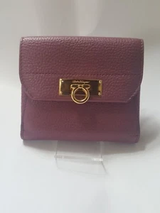 Nueva con etiquetas Billetera Salvatore Ferragamo para mujer piedra cuero becerro malva 22-c268/02 - Imagen 1 de 11