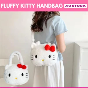 White Kitty Fluffy Hand Bag -Furry shoulder bag girls gift - Bild 1 von 5