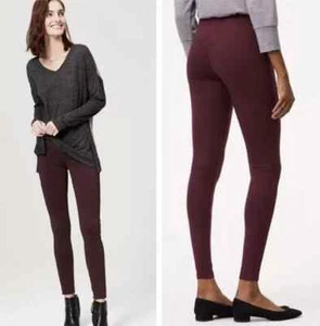 Loft Damen burgunderrot genähte Ponte Strick elastische Taille Pull-On Hose Leggings Small - Bild 1 von 7