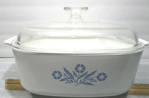 Vintage Corning Ware Blue Cornflower 4 Qt Casserole Dish w/ PYREX Lid P-84 B - Picture 1 of 12