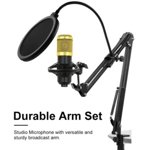 XLR-Kondensatormikrofon-Set mit Armstativ und Pop-Filter für Aufnahmen, Karaoke - Bild 1 von 8