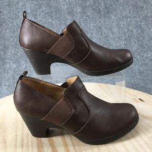 Croft And Barrow Boots Womens 9.5 M Ortholite Ankle Slip on Heel Maid Brown - Picture 1 of 17