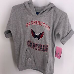 NHL Washington Capitals Gray S/S Pullover Hoodie NWT Youth Girls 10-12 NWT