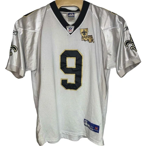 Reebok NFL On Field New Orleans Saints Drew Brees #9 Jersey Stitched White 50 Cover
