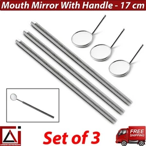 Specchio Bocca Con Manico Specchio Kit Chirurgia Orale Strumenti Igienista Dentale X3 - Foto 1 di 5