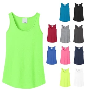 LADIES TANK TOP, LAYERABLE, SCOOP NECK, SIDE SEAMED, CURVED HEM, XS-4XL - Picture 1 of 13