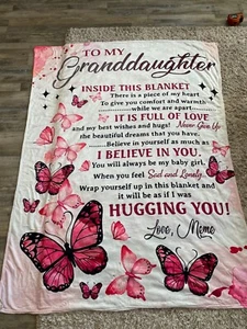 Granddaughter Blanket - 74"x60" Granddaughter Gift - from Meme - Picture 1 of 3