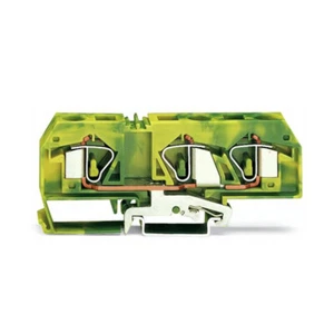 A●10pcs WAGO 283-677 3-Conductor Ground Terminal Block 16,00mm2 Green-Yellow New - Imagen 1 de 4