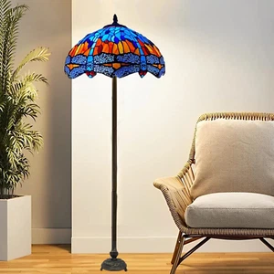 Lexury Tiffany Style Stained Glass Floor Lamp Bedroom Home Living Bedroom Gift - Picture 1 of 11