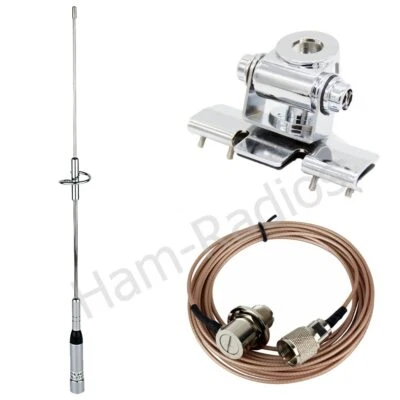 Nagoya NL-770S Dual Band VHF/UHF Ham Radios Antennas RB-400 Clip 5M SG316 Cable - Image 1 of 4