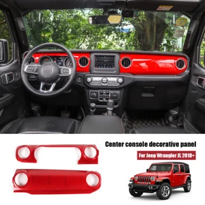 2x Panel decorativo de tablero de consola central rojo para Jeep Wrangler JL 2018+ - Imagen 1 de 6