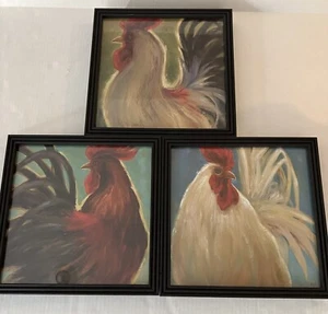 Framed Prints , Farm Life, Roosters, 13 1/4” , Set of 3 - Picture 1 of 6