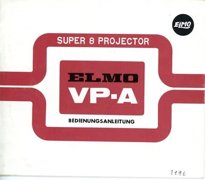 Bedienungsanleitung ELMO VP-A Super 8 Filmprojektor User Manual Anleitung (Y5407 - Bild 1 von 2